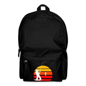 Fischen Angeln Angler Petri Heil Karpfen Fishing - Rucksack - Schwarz - Vorne