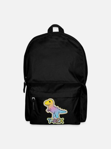 Pastell-T-Rex Cartoon Design - Rucksack - Schwarz