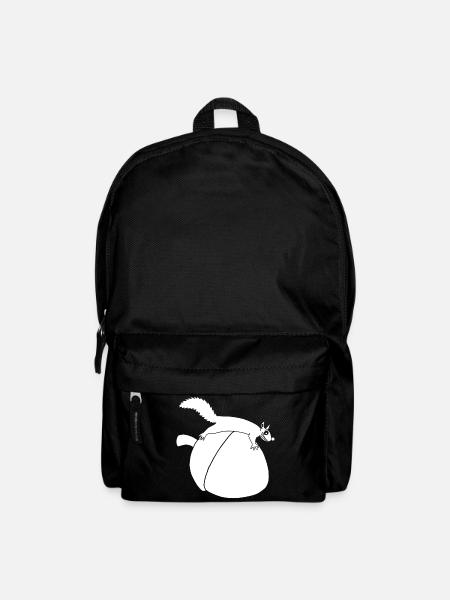 The squirrel against the glans (white) - Backpack - black