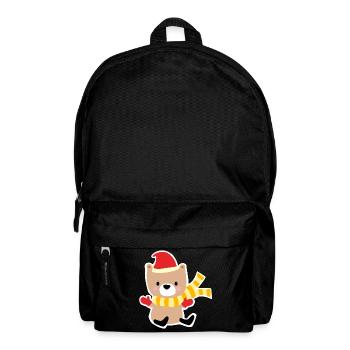 Winter bear with Christmas hat - Backpack - black - Front