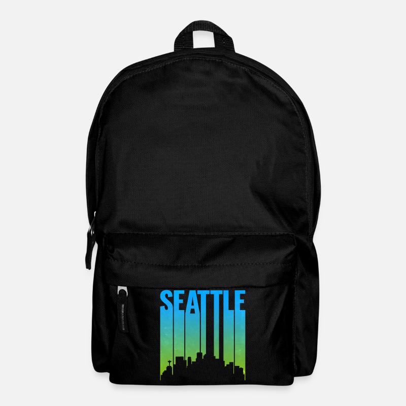 Seattle Neon Skyline Kunstdruck - Rucksack - Schwarz