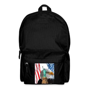 USA, Freiheitsstatue und Adler. - Rucksack - Schwarz - Vorne
