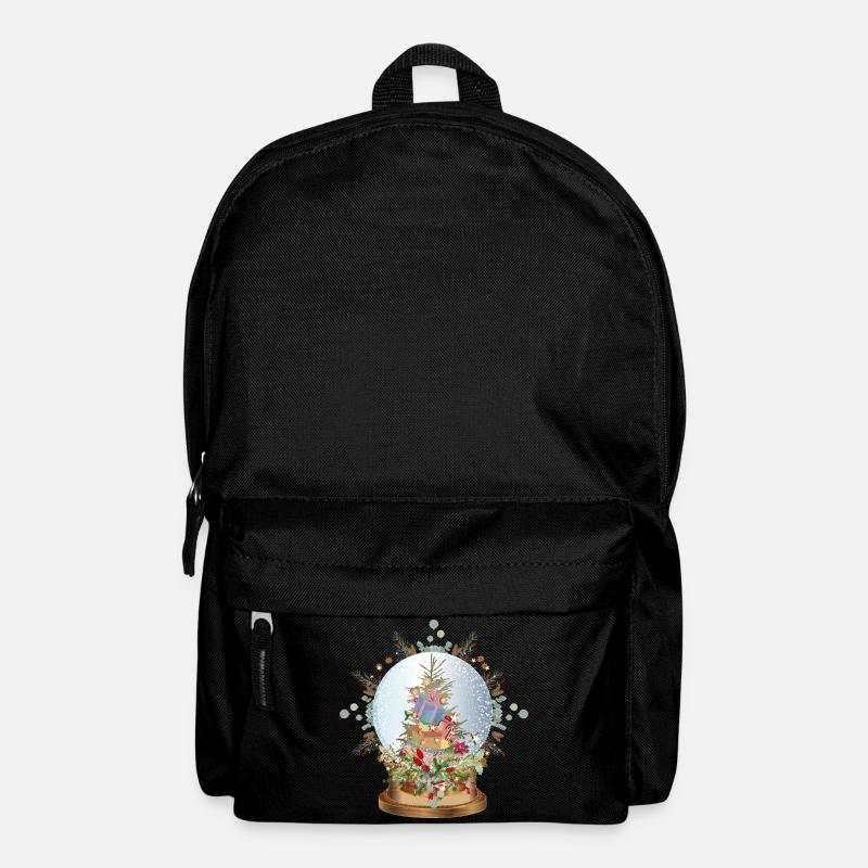 schöne nostalgische Schneekugel mit Weihnachtsbaum - Rucksack - Schwarz