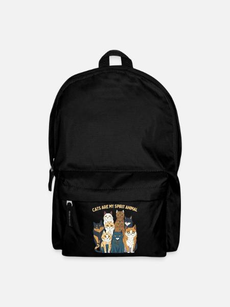 Katzen sind Mein Krafttier - Rucksack - Schwarz