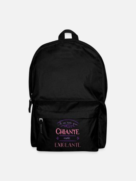je ne suis pas chiante mais exigeante - Sac à dos - noir