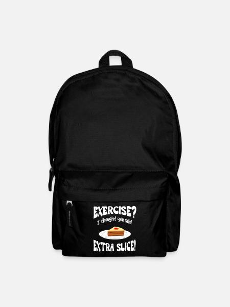 Exercice? I thought you said extra slice Funny - Backpack - black