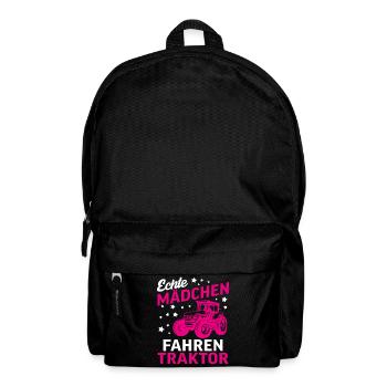 Echte Mädchen Fahren Traktor - Rucksack - Schwarz - Vorne
