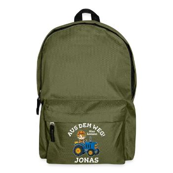 Jonas Vorname Traktor - Rucksack - Olivgrün - Vorne