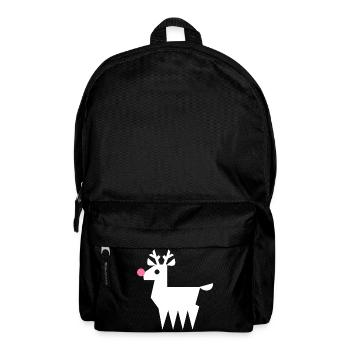Rentier Rudolf L weiß mit neonpinker Nase - Rucksack - Schwarz - Vorne