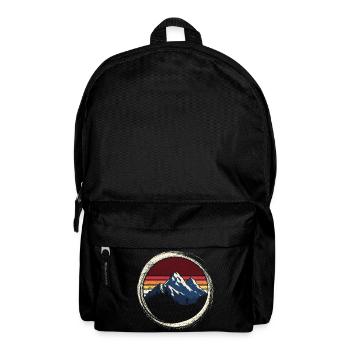 Mountain Sunset Retro Circle - Backpack - black - Front