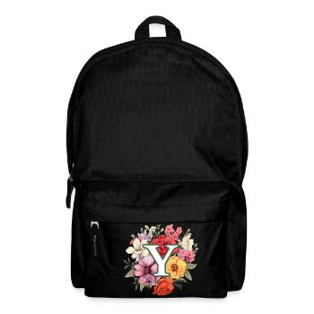 Y Monogramm Blumenstrauss - Rucksack - Schwarz - Vorne