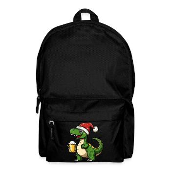 Dinosaur brontosaurus Christmas Beer Funny - Backpack - black - Front