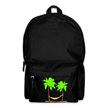 Hammock Under 2 Palm Trees Recreation Beach Sleeping - Backpack - black - Front