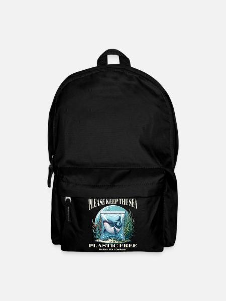 Wale und Plastik - Rucksack - Schwarz