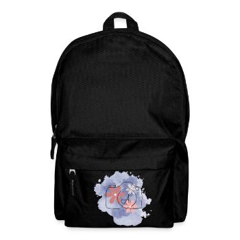 🌸 Floral Camera - Watercolor Aesthetic Photograph - Backpack - black - Front