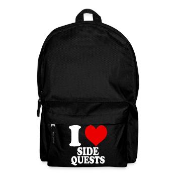 I Love Side Quest Online RPG Game Funny Heart - Backpack - black - Front