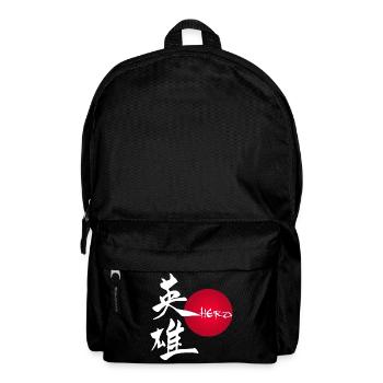 Das Wort Held auf Japanisch (weiß) - Rucksack - Schwarz - Vorne