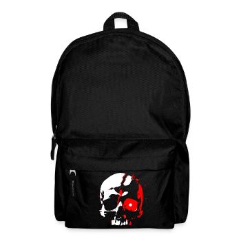 Cyborg skull with red eye - Backpack - black - Front