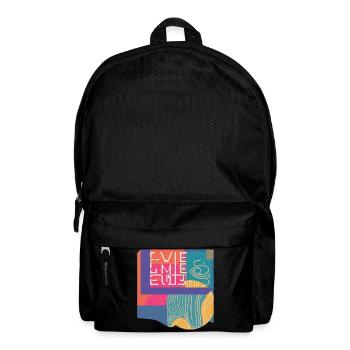 Bunte Geometrie Typografie Vintage Retro Design  - Rucksack - Schwarz - Vorne