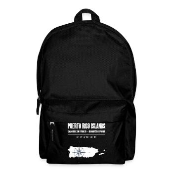 Puerto Rico Island Compass Coordinates - Backpack - black - Front