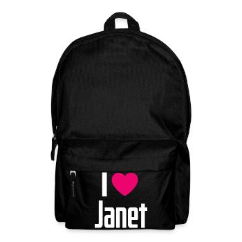J’aime Janet Pink Heart J’aime Janet - Sac à dos - noir - Devant