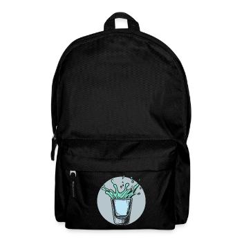 Spritziges Glas-Splash Motiv - Rucksack - Schwarz - Vorne