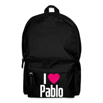 I Love Pablo Pinkes Herz Ich liebe Pablo - Rucksack - Schwarz - Vorne