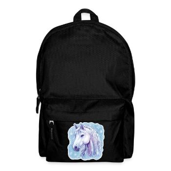 Pferd Schneeflocken  - Rucksack - Schwarz - Vorne