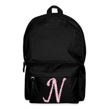 Cherry blossom initial N - Backpack - black - Front