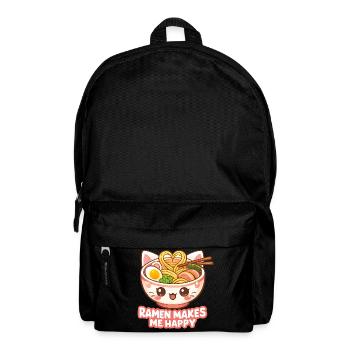 Kawaii Katzen Ramen Nudeln Japan Retro Ukiyo-E - Rucksack - Schwarz - Vorne