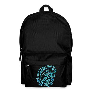 Neon Karpfen Fisch Angeln Outline Vektor - Rucksack - Schwarz - Vorne