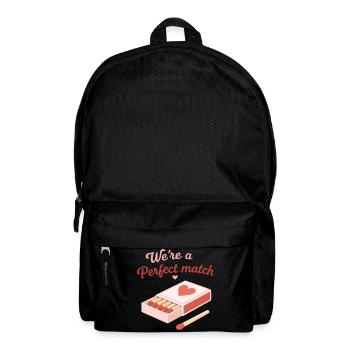 Perfect Match Love Quote Cute Couple Design - Backpack - black - Front