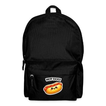 Kawaii Hotdog Sticker Motif - Backpack - black - Front