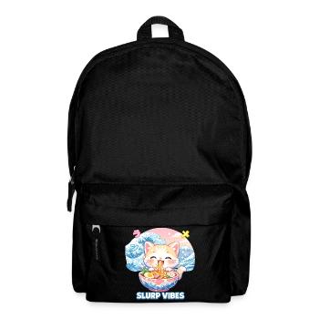 Slurp Kawaii Cat Ramen Noodles Anime Cat - Backpack - black - Front