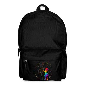 Fille arc-en-ciel avec pissenlit - Sac à dos - noir - Devant
