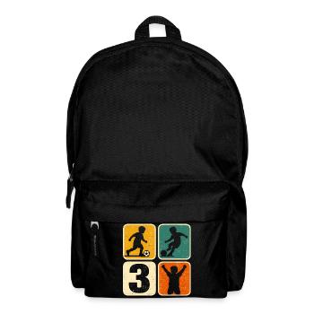 3 Football Birthday Boy 3 Years Ball - Backpack - black - Front