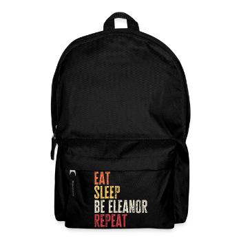 Iss, schlaf, sei Eleanor, wiederhole Retro-Name - Rucksack - Schwarz - Vorne