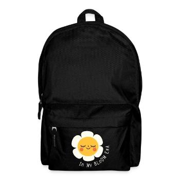 In My Bloom Era – Flat Cartoon Blumen Spruch - Rucksack - Schwarz - Vorne