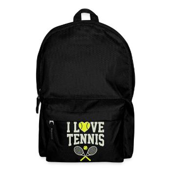 T-shirt de tennis, t-shirt I Love Tennis, sweat à capuche, bonnet - Sac à dos - noir - Devant