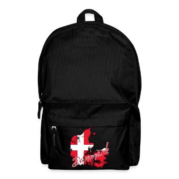 Drapeau de carte Danemark, j’adore le Danemark - Sac à dos - noir - Devant