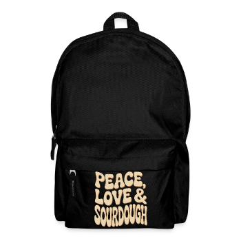 Peace Love Sourdough Typografie - Rucksack - Schwarz - Vorne