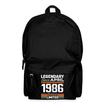 April 1986 Retro April 1986 Geburtstagsgeschenk - Rucksack - Schwarz - Vorne
