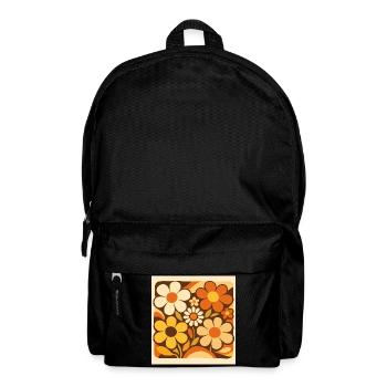 Retro flowers in shades of yellow - Backpack - black - Front