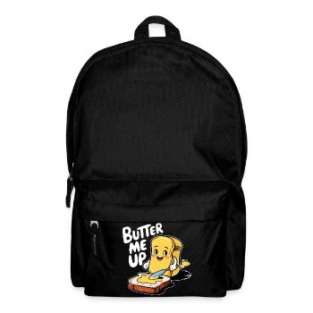 Butter Me Up Cartoon Toast Funny - Backpack - black - Front