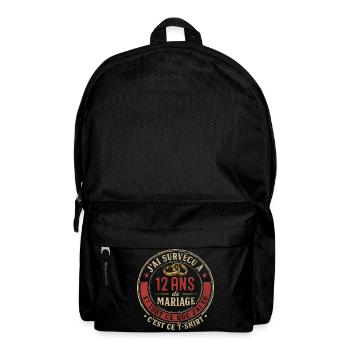 Humour Anniversaire : J'ai Survécu à 12 Ans - Sac à dos - noir - Devant