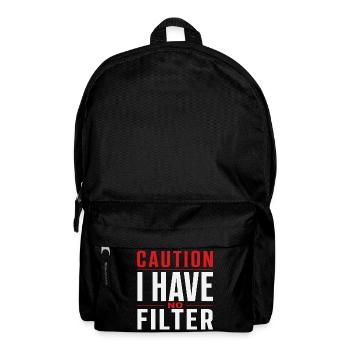 Attention : je n’ai pas de filtre sarcasme ironie humour - Sac à dos - noir - Devant