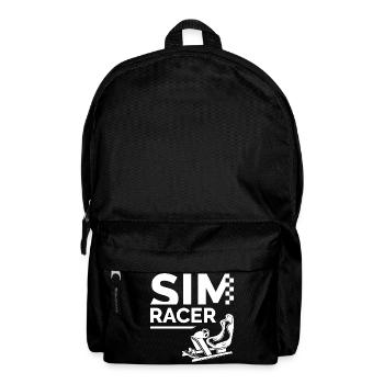 Sim racing logo with simulator cockpit - Backpack - black - Front