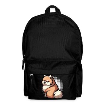 Pomeranian Pomeranian Pomeranian Spitz Dog Miniature Spitz Holder - Backpack - black - Front