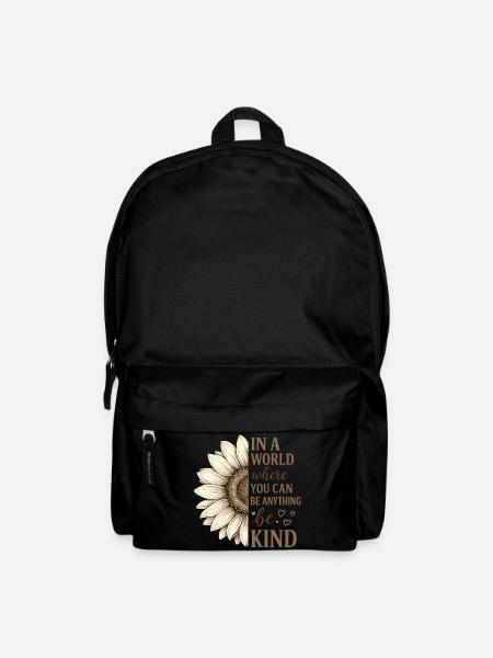 Sonnenblume Zitat Be Kind - Rucksack - Schwarz