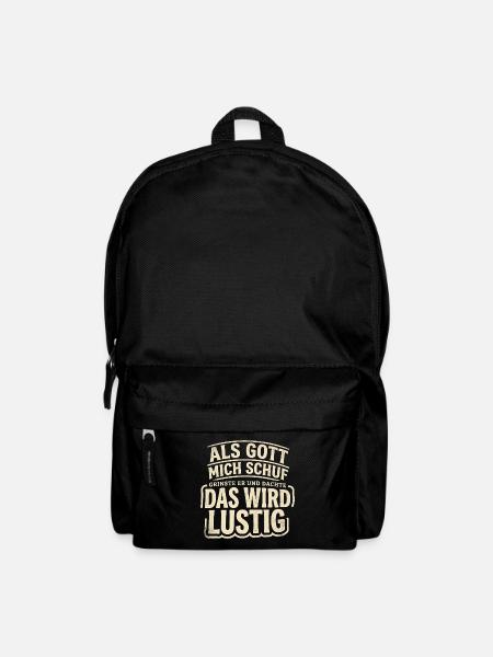 Gott schuf mich schmunzelnd: Das wird lustig - Rucksack - Schwarz